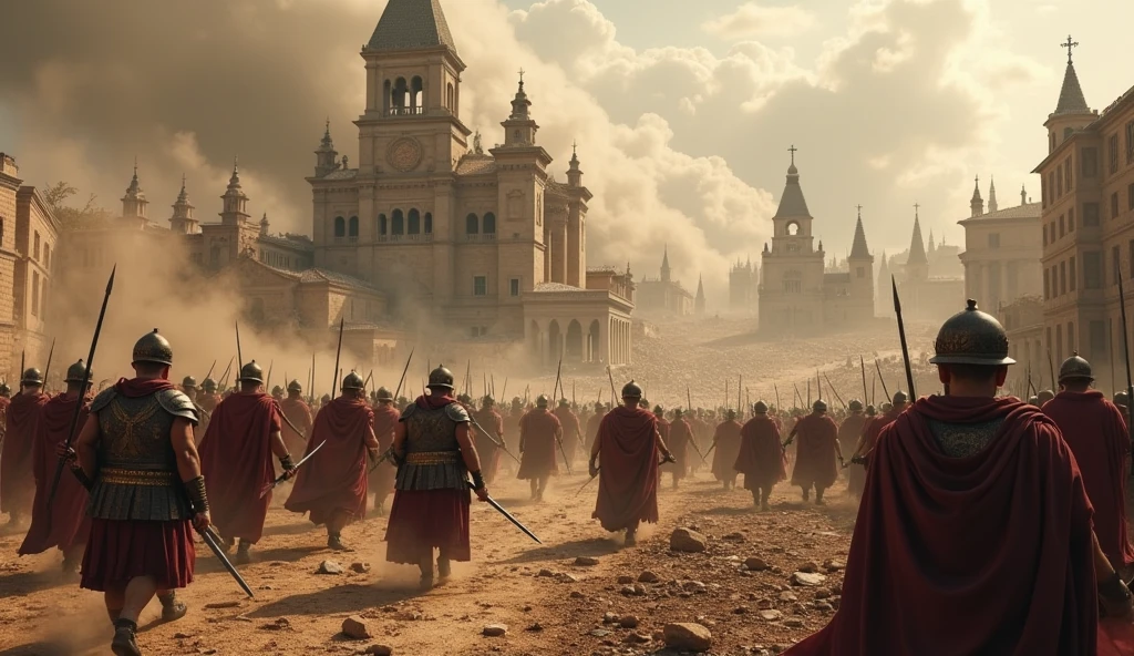 Ancient Roman army destroys temples, churches and monasteries