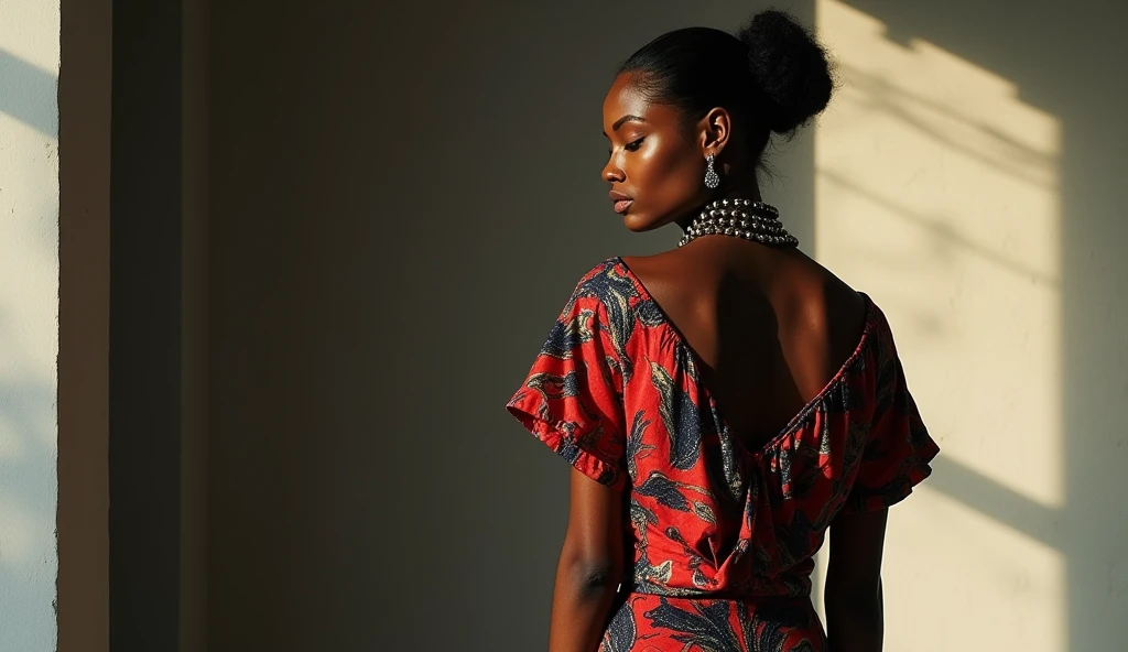 "Create an avant-garde fashion scene featuring a model with African descent, but with the features of Angelina Jolie. The model is dressed in an experimental, artistic outfit that defies conventional fashion norms, showcasing bold, non-traditional materials and striking, asymmetrical designs. The setting is an abstract, minimalist environment with sharp contrasts and dramatic lighting, emphasizing the uniqueness of the attire. The composition highlights the model's elegance, confidence, and sophistication, with a focus on her flawless, captivating presence.
Filmed on ARRI ALEXA 65, Bokeh, sharp focus on the subject, shot by Don McCullin. The atmosphere should exude a sense of artistic expression, with the model embodying the essence of avant-garde fashion—daring, bold, and cutting-edge.
Keywords: beauty, model, elegance, glamour, fashion, stunning, radiant, chic, graceful, confident, striking, flawless, alluring, photogenic, sophisticated, enchanting, captivating, charismatic, runway, editorial, beauty standards, artistic, style, aesthetic, personality, portrait, beauty photography, professional model, fashionista, trendsetter.