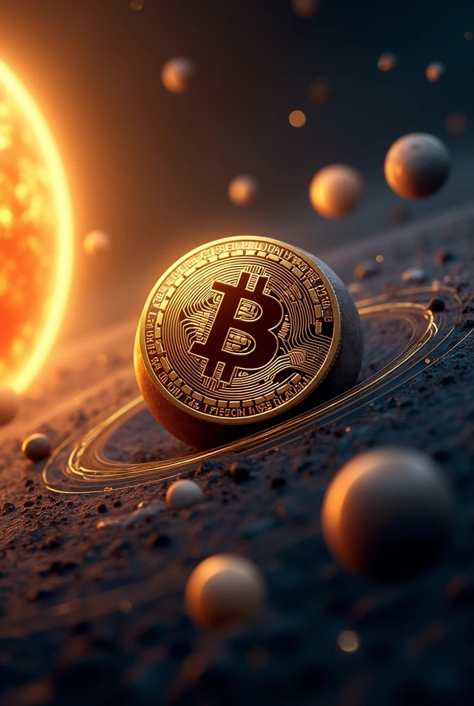 Create a solar system but trade the sun for a bitcoin