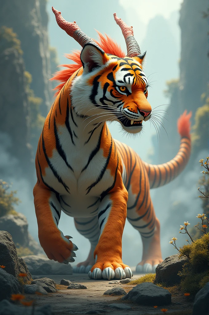 Mixed tiger with dragon 