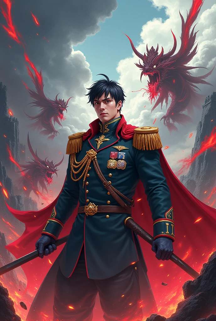 A lieutenant general fighting demons in epic anime theme..