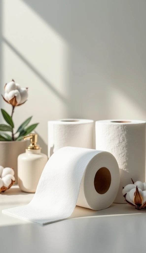 A toilet paper made with cotton