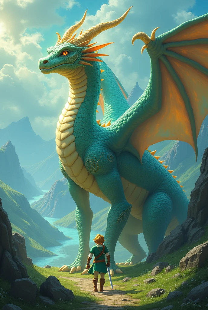 Enlightened Dragon quest Zelda Link