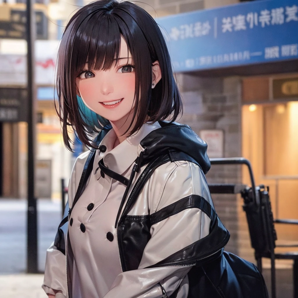 Highly detailed face, ((Open your eyes)), cute, Vibrant colors, Soft natural light, Bokeh effect. clothing(one piece)､(((ear))), Professional photography, Street Snapshots, Vibrant colors, (smile, Laughter),from the front