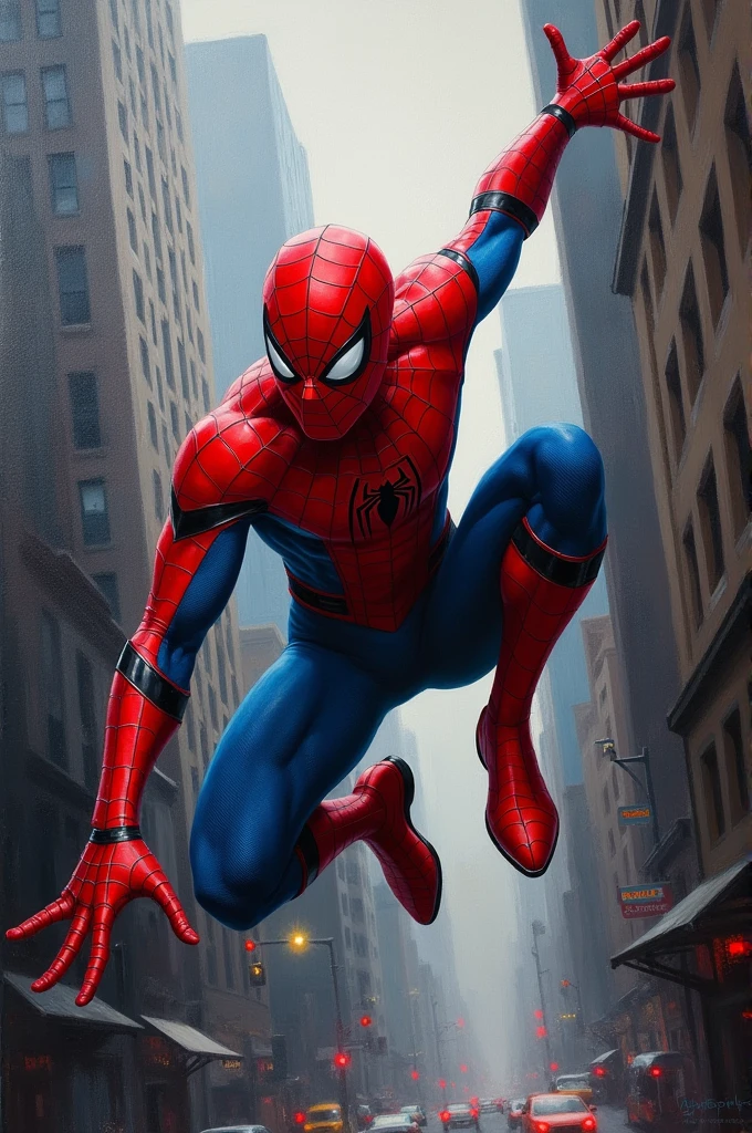 Spiderman in oil