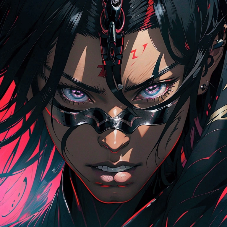 detailed portrait of a young male anime hero, Bblack hair, blindfolded, similar to Byakuya from Bleach, anime scene, fighting, origin, heir, Hero of Light, manga scene, powers, creative design, shonen anime style, best qualityer, 4K, high resolution, work of art, ultra detali, realisitic, photorealisitic, HDR, bright coloured, dramatic lighting, epic, cinematic