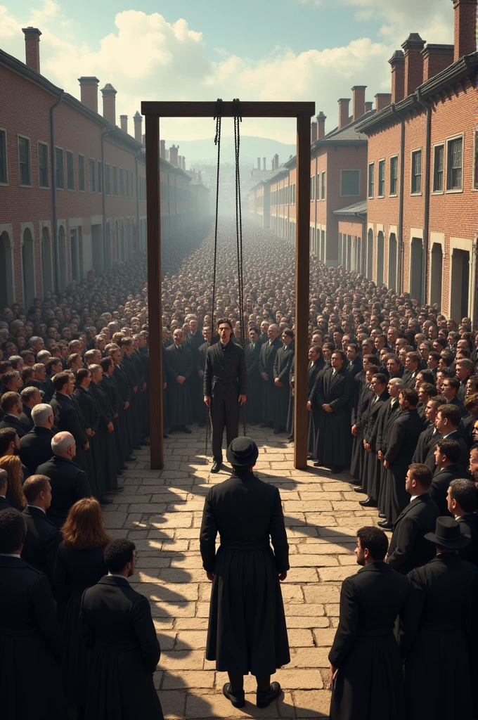 Public execution scenario from the 1800's 'The public executions made for the greater good."