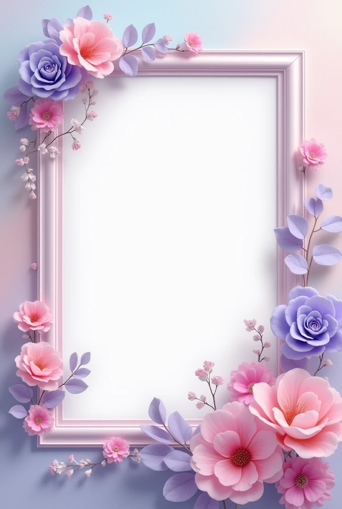 You can generate a background with a pink photomontage frame, lilac and light blue that has flowers of the aforementioned colors and some bows