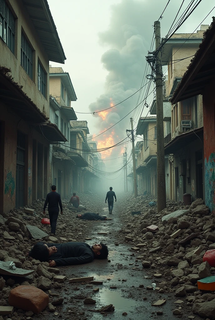 The Petare neighborhood being bombed by the United States and people dead