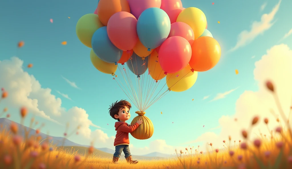 Meet Max! Max was a curious with a heart full of adventure. One day, he got a big bag of colorful balloons from his mom.