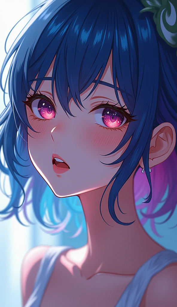sexy girl colored hair anime style