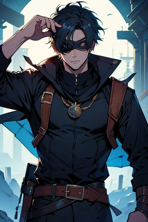 score up_9,score up_8,score up_7,source_アニメ,best quality,super fine illustration,super detailed,8k,Adventurer,mantle,cool,fantasy,eye mask,