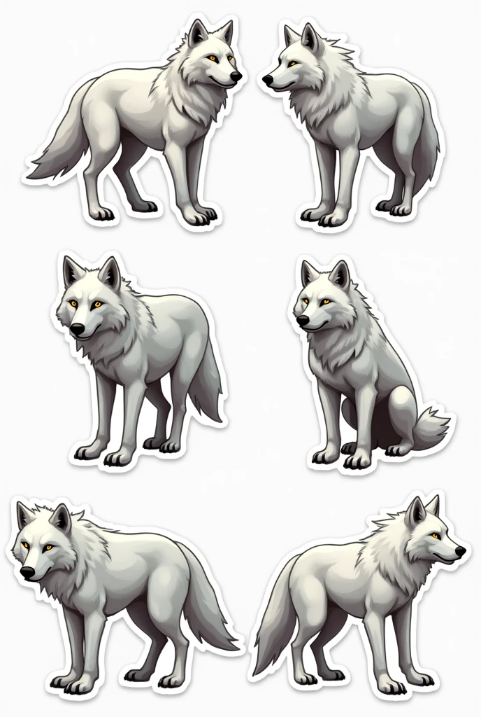 White wolf mascot stickers
