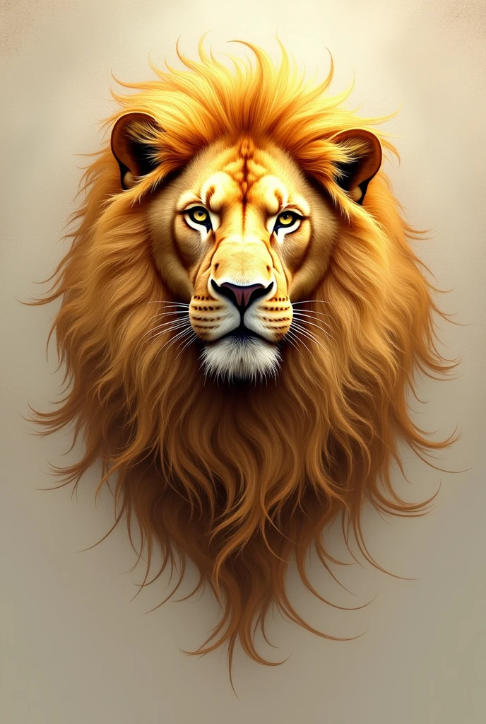 Golden logo with lion in the background of a clothing company called new fashion