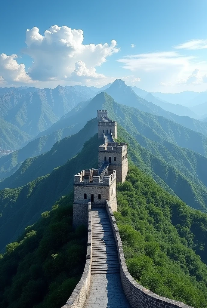 Generate the ai image of Wall of china from front in thumbnail size for YouTube
