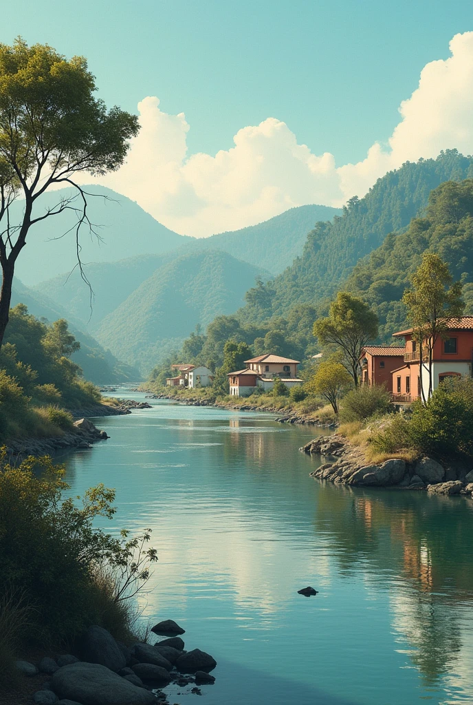 an outline that includes the following points: Its causes, Mitigation strategies that should be used to prevent river flooding, landslide, Destruction and deaths during earthquakes in Spanish