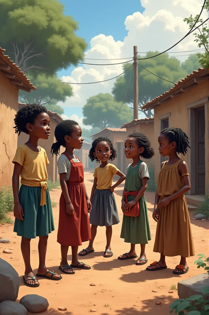 age African uneducated girls in a town