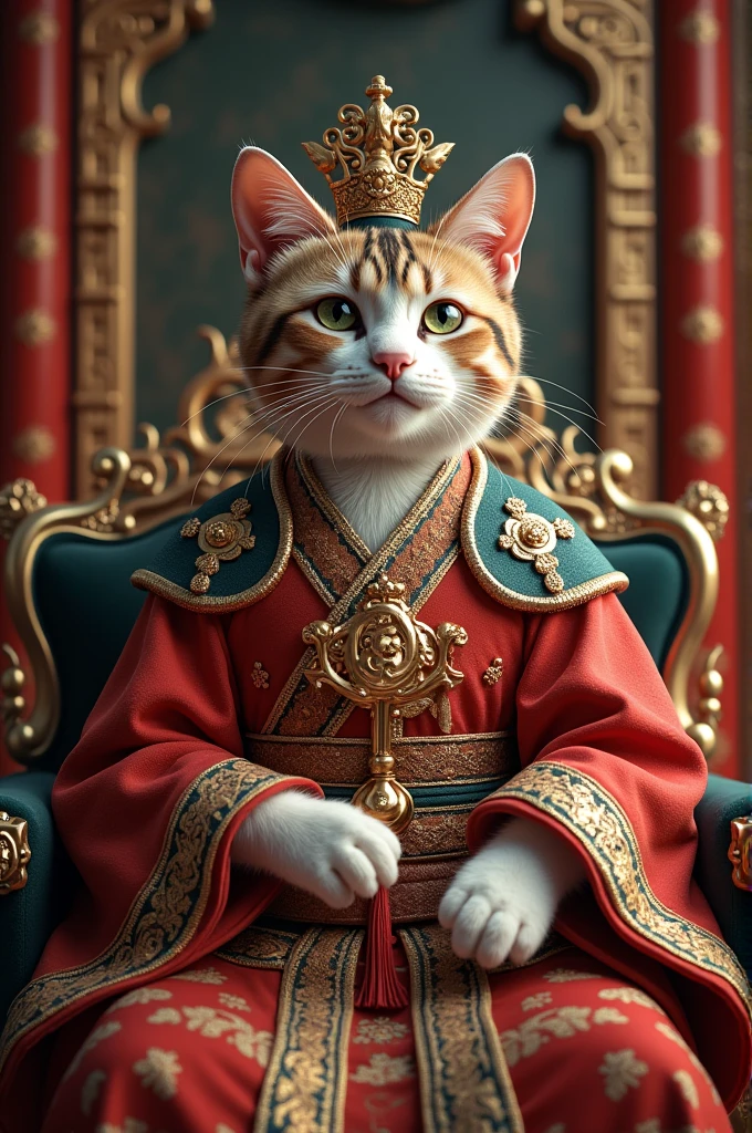 Cat in chinese emperor costume 