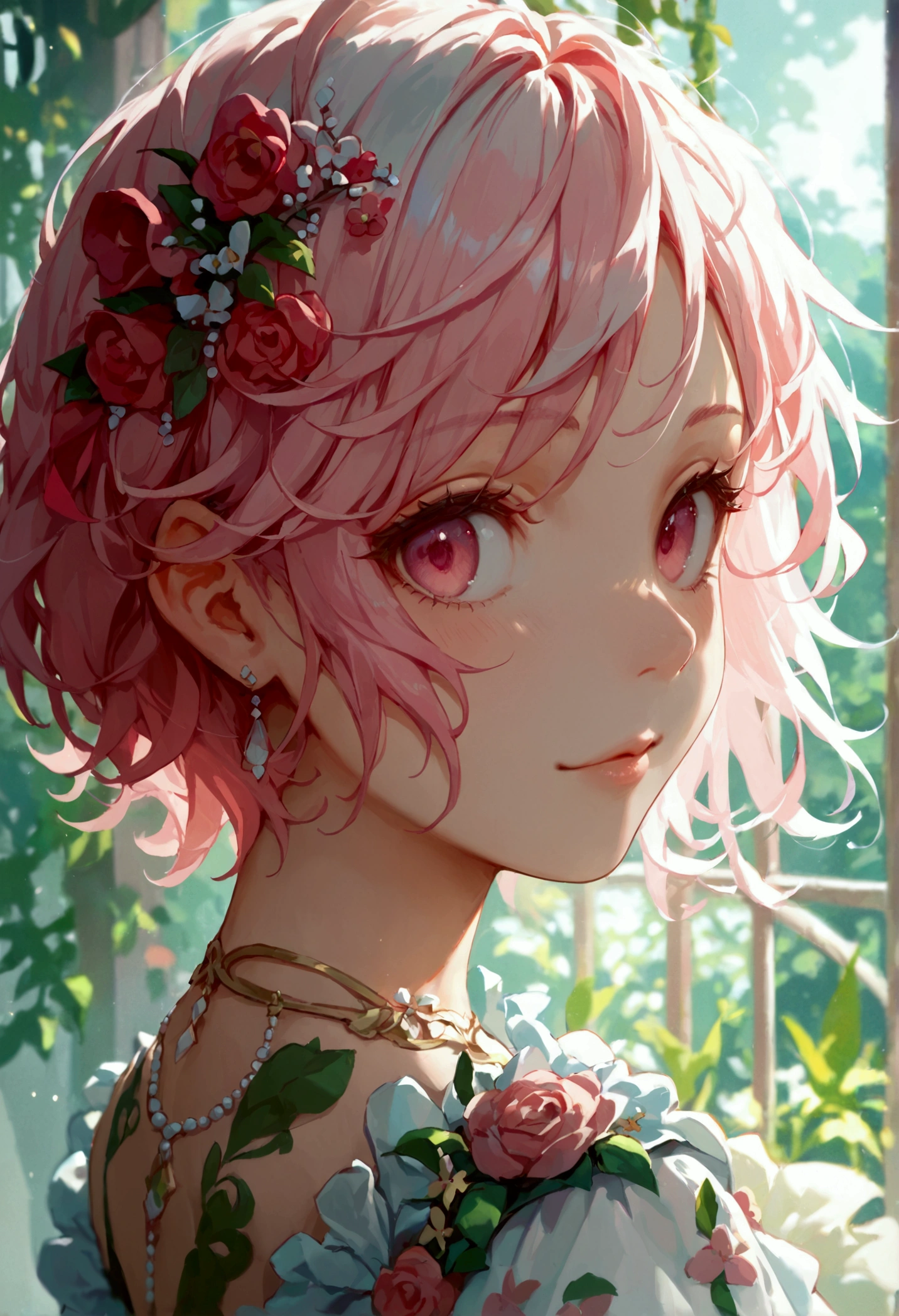 score_9, score_8_up, score_7_up,source_anime, high res image,masterpiece,best quality,girl,cute face,clear skin,white hair,short hair,pink eyes,inner_pink_hair,
