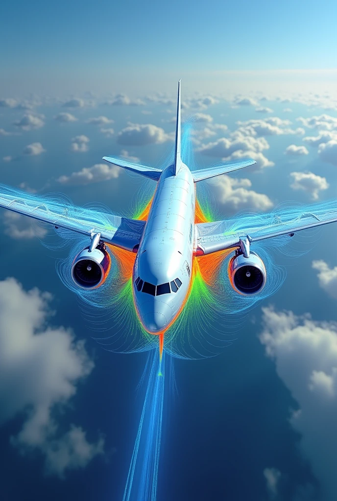 computational simulation of fluid dynamics of airplane