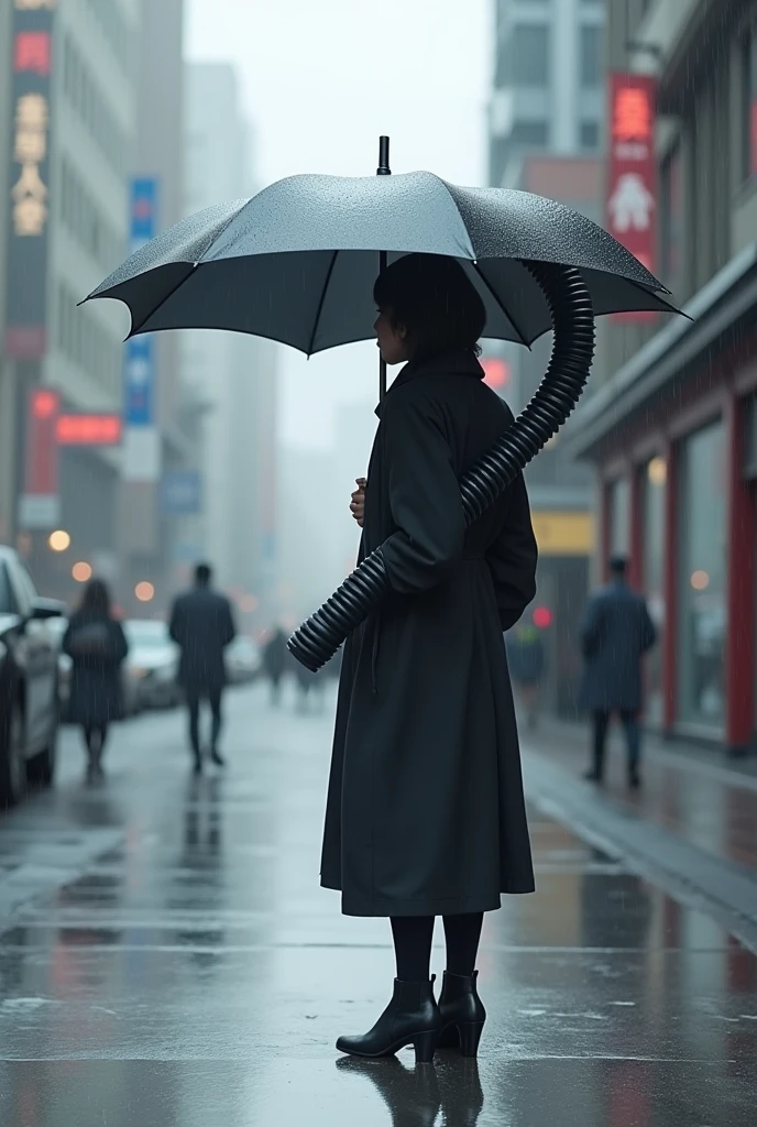 umbrella with a long drainage tube