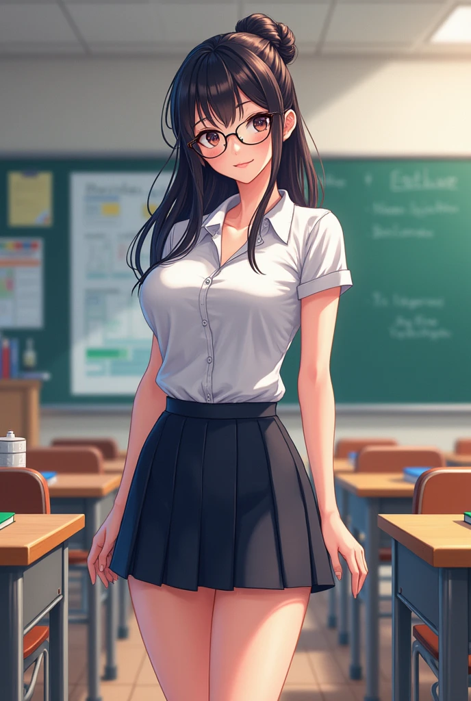 anime: anime: HIGH SCHOOL TEACHER WITH MINISKIRT AND JAPANESE APPEARANCE