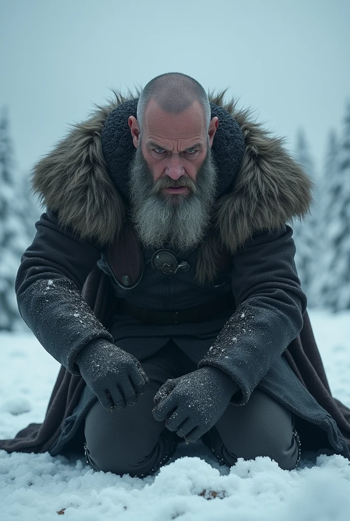 Jarl, fell to his knees, overcome by cold and despair. In that moment of darkness