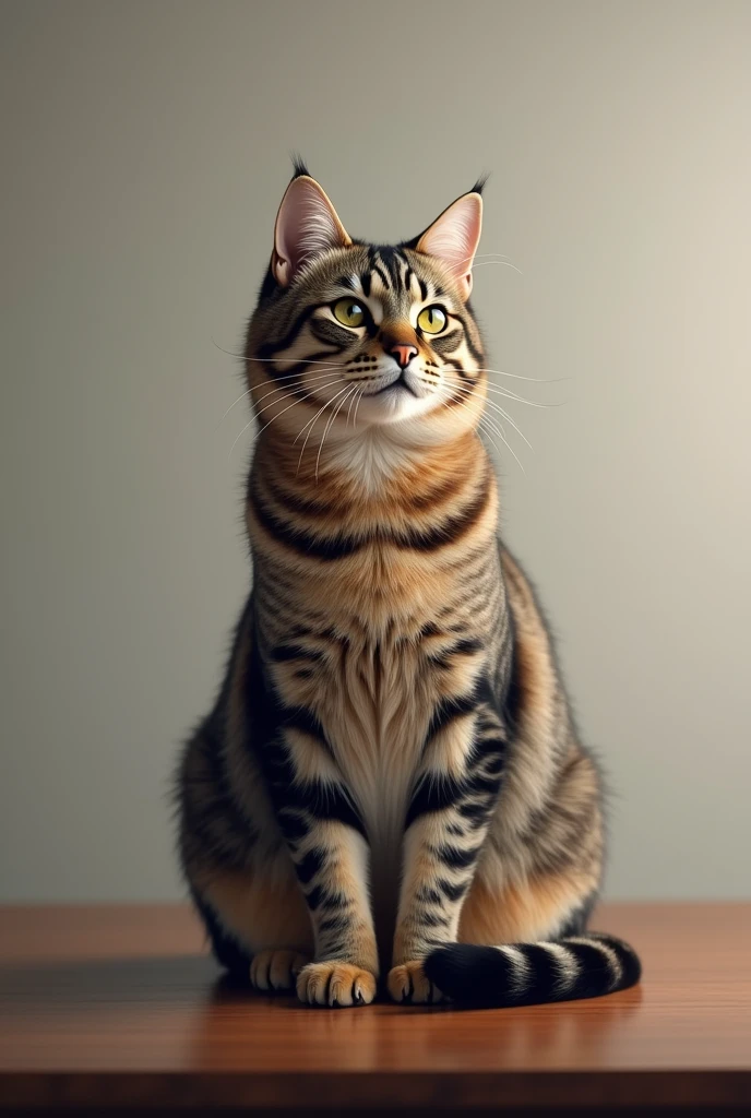 A cat sit on a table
