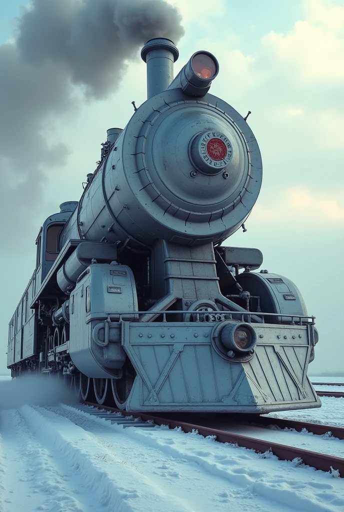 steam locomotive futuristic snow soviet union second world war