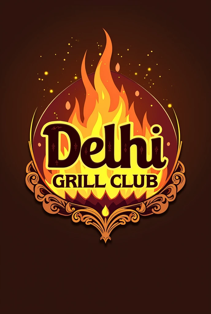 Dehli Grill Club beautiful written in logo 