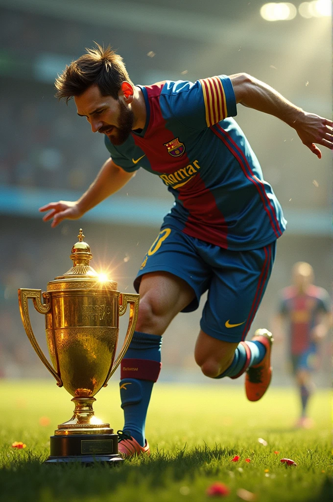 Draw Messi stealing a golden ball