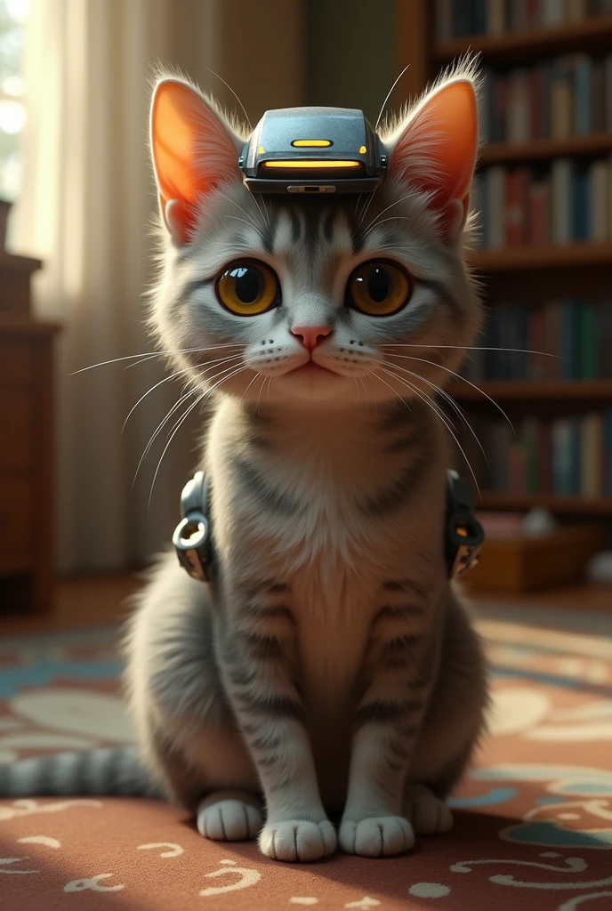 House cat equipped with weapon