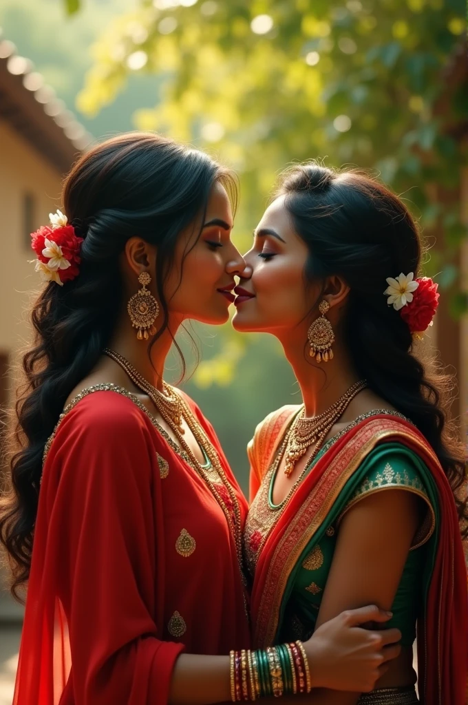 2 punjabi women lip kiss