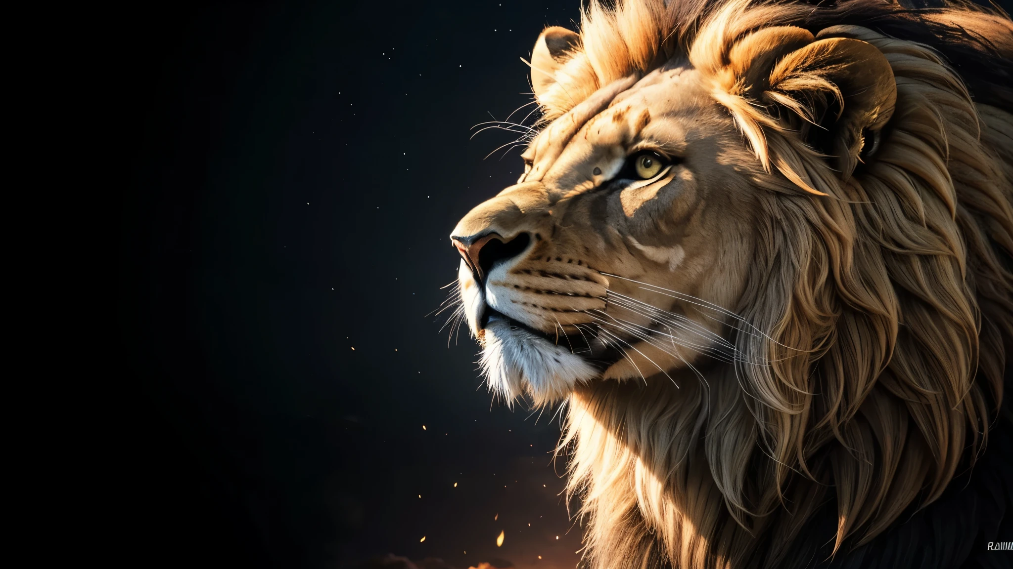 Lion, Divine Lion, naturals, naturals, ferocious, masculine, mighty, golden lion, Powerful Lion, beautiful nature, Great Realistic Lion, FullHD 8k, Light of sky, sunset night, Clear sky Sun, golden black, black andwhite, black and gold, detailed realistic face, 8k Detailed Realistic White Lion, ultrarealistic 8k |Energia de thunder realista detalhada, Strong Creature realista detalhada, Strong Creature, Lion macho, Rendering, Fotorrealista 8k, UltraHD Alta definição 8k, Detailed Realistic 16K, Nitidez Fotorrealista 8k, 16K photorealistic textures, Contraste Fotorrealista 8k, Sombras Fotorrealistas 8k, Luzes Fotorrealistas 8k, Detailed Realistic Sunset, Detailed Realistic Lion Face, Detailed realistic light, detailed textures, thunder, detailed shadows, detailed colors, Celestial Electricity, Golden thunder, Lion realista, Ultra Realistic 16K, Realistic 16K, Realistic 16K sharpness, 16K photorealistic textures, 16K realistic colors, powerful creature, Majestic power, Power of Heaven, Great Divine, detailed contrast, realistic contrast, high resolution, detailed colors, fire, villany, divine creature, 8k, realistic detailed, 16K, 8k, High definition, detailed contrast, realistic contrast, high resolution, detailed colors, fire, villany, divine creature, realistic detailed, chic, posh
