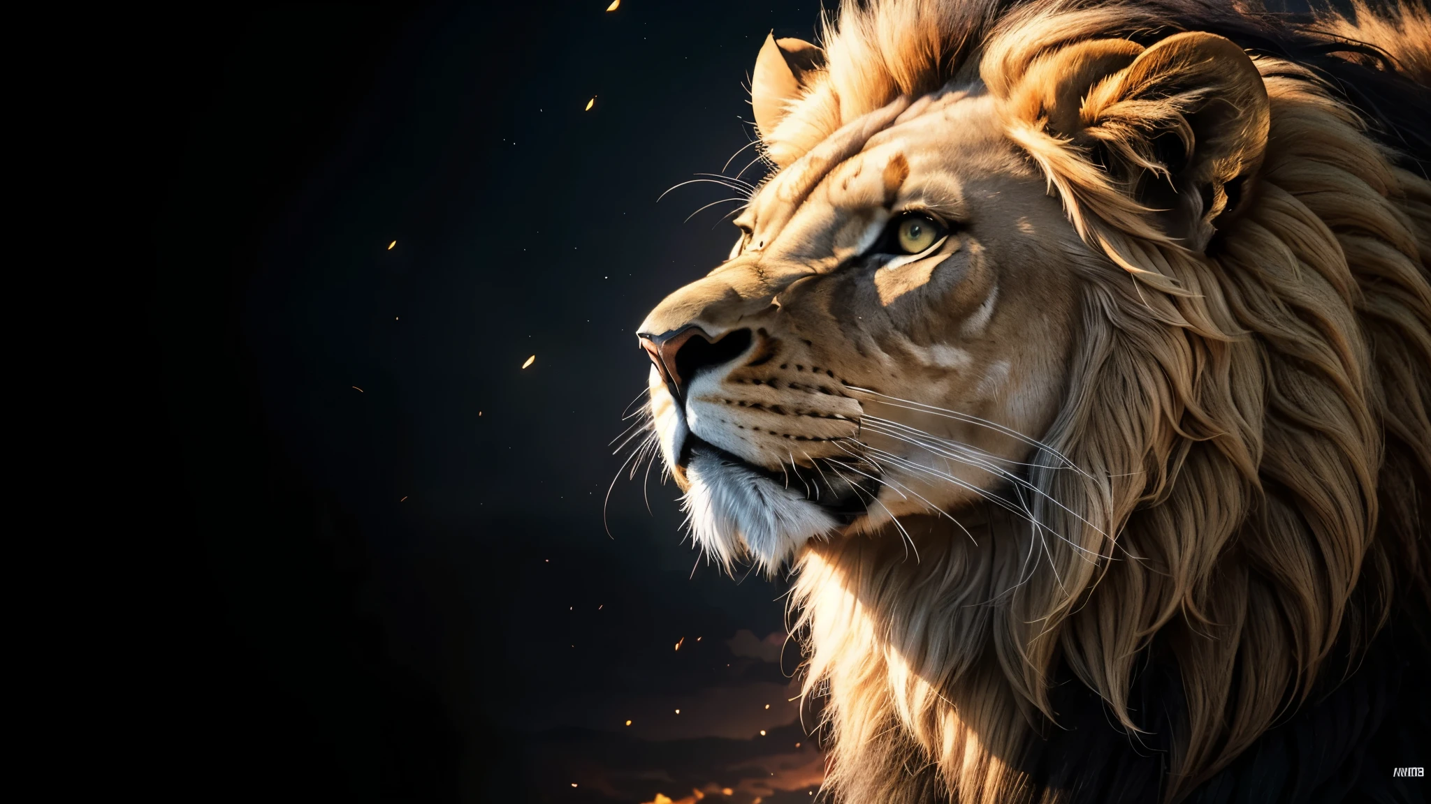Lion, Divine Lion, naturals, naturals, ferocious, masculine, mighty, golden lion, Powerful Lion, beautiful nature, Great Realistic Lion, FullHD 8k, Light of sky, sunset night, Clear sky Sun, golden black, black andwhite, black and gold, detailed realistic face, 8k Detailed Realistic White Lion, ultrarealistic 8k |Energia de thunder realista detalhada, Strong Creature realista detalhada, Strong Creature, Lion macho, Rendering, Fotorrealista 8k, UltraHD Alta definição 8k, Detailed Realistic 16K, Nitidez Fotorrealista 8k, 16K photorealistic textures, Contraste Fotorrealista 8k, Sombras Fotorrealistas 8k, Luzes Fotorrealistas 8k, Detailed Realistic Sunset, Detailed Realistic Lion Face, Detailed realistic light, detailed textures, thunder, detailed shadows, detailed colors, Celestial Electricity, Golden thunder, Lion realista, Ultra Realistic 16K, Realistic 16K, Realistic 16K sharpness, 16K photorealistic textures, 16K realistic colors, powerful creature, Majestic power, Power of Heaven, Great Divine, detailed contrast, realistic contrast, high resolution, detailed colors, fire, villany, divine creature, 8k, realistic detailed, 16K, 8k, High definition, detailed contrast, realistic contrast, high resolution, detailed colors, fire, villany, divine creature, realistic detailed, chic, posh
