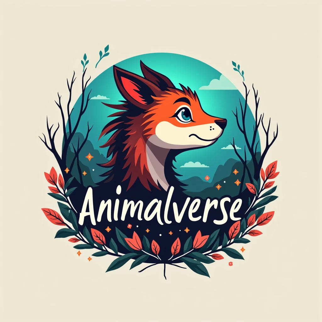 A YouTube channel logo which name is AnimalVerse more attractive and unique more This is good but mention channel name on it
