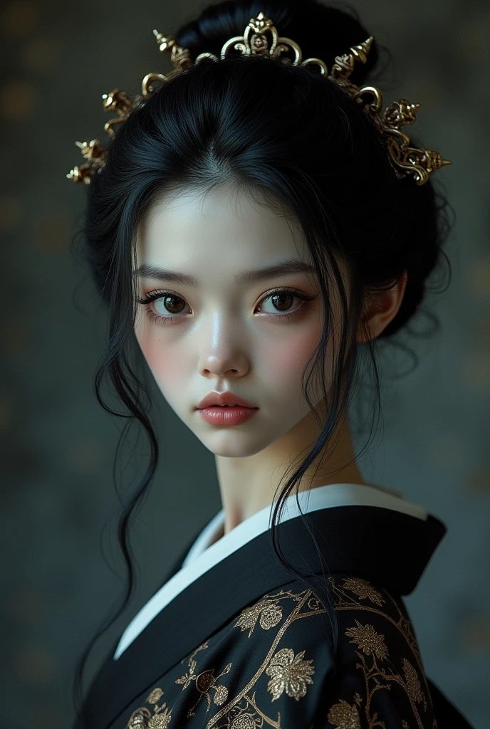 Japanese dark princess with cute face