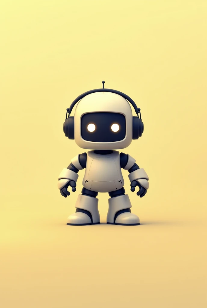 Logo for Discord bot with a colorless robot, only white and yellowish background.