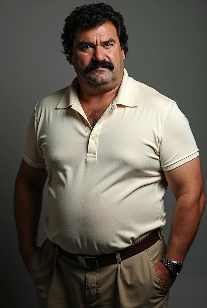 Pablo Escobar, the infamous Colombian drug lord and leader of the Medellín Cartel, was often recognized for his stout build and mustachioed face. He typically dressed in casual attire, favoring simple polo shirts and slacks, which contrasted sharply with his immense wealth and power. His dark, brooding eyes and stern expression often gave him an intimidating presence, a reflection of his formidable status as one of the world’s most notorious criminals.,original,Pablo Escobar, the infamous Colombian drug lord and leader of the Medellín Cartel, was often recognized for his stout build and mustachioed face. He typically dressed in casual attire, favoring simple polo shirts and slacks, which contrasted sharply with his immense wealth and power. His dark, brooding eyes and stern expression often gave him an intimidating presence, a reflection of his formidable status as one of the world’s most notorious criminals.,face,photo