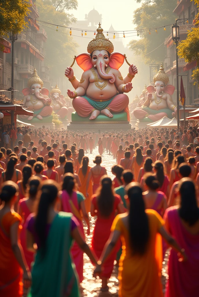 People dancing in ganesh immersion 