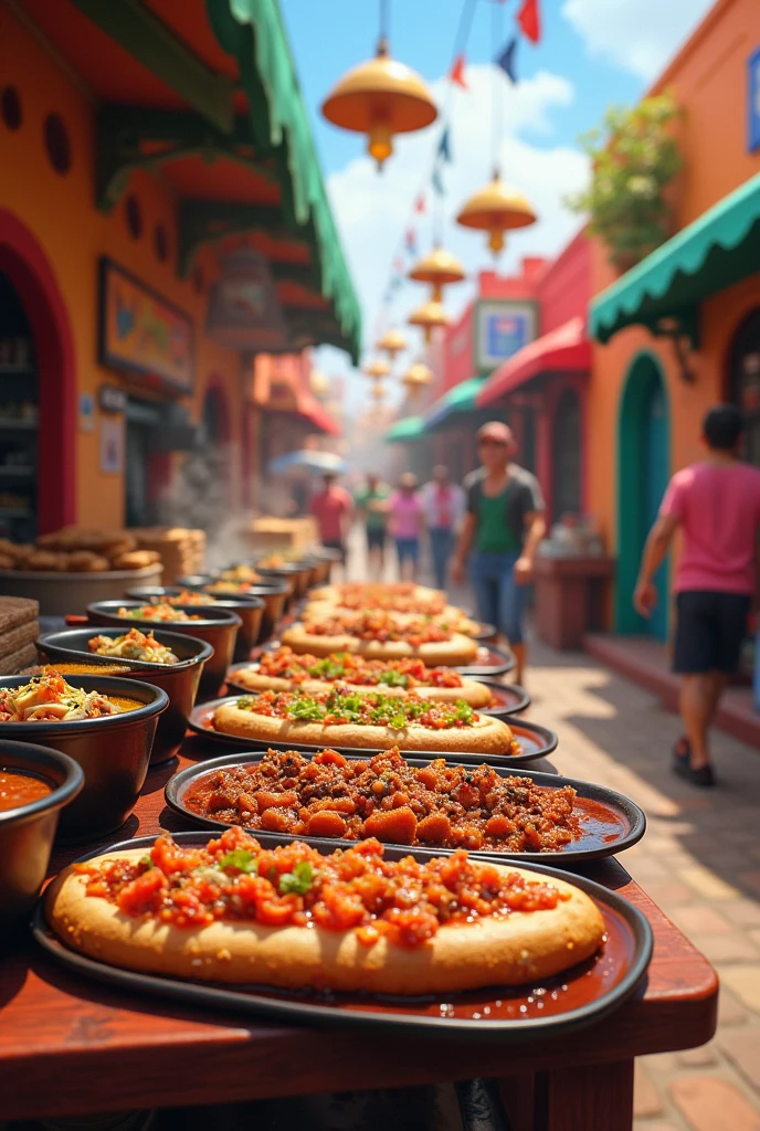 Pozole for sale, Red tacos and bean toast