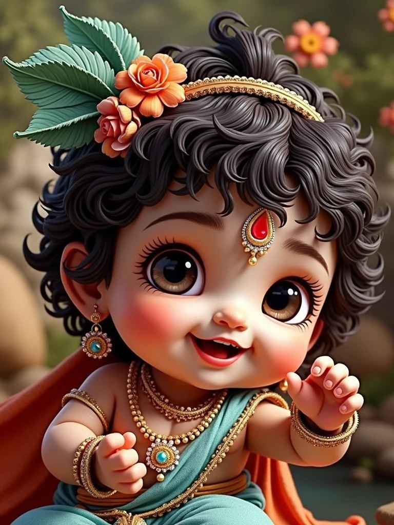 Generate images of cute Krishna as a child