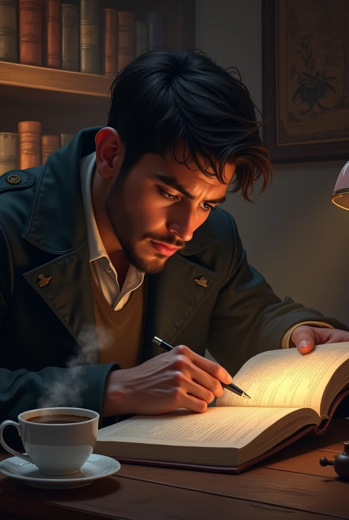 a person studying