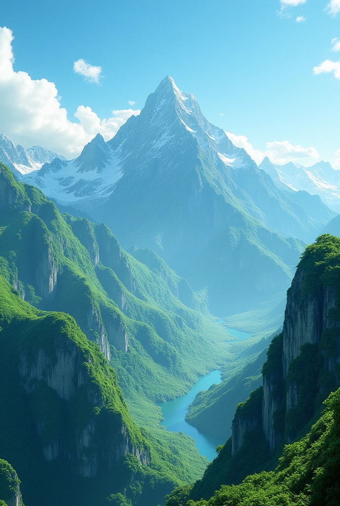 Green mountains focus