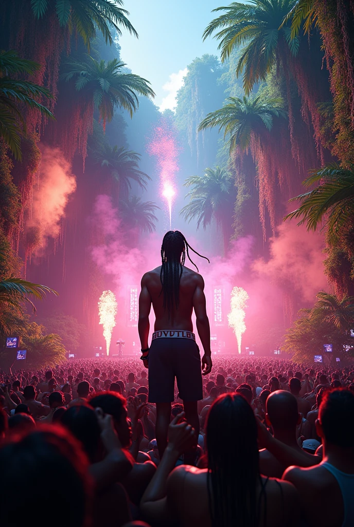 Travis Scott concert in the jungle