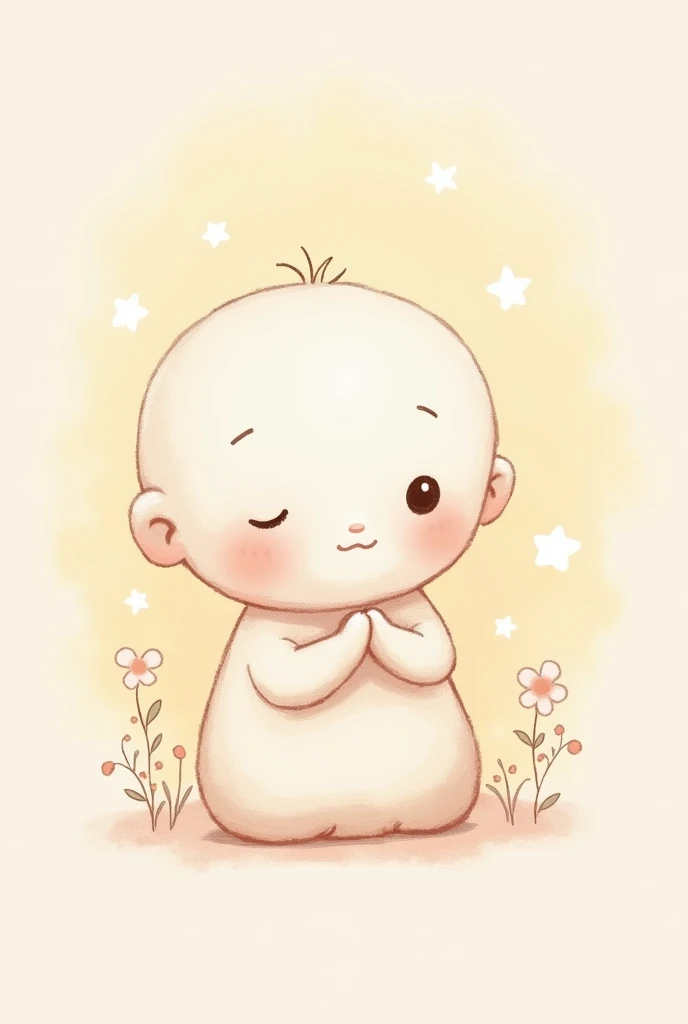 Give me a cute praying drawing