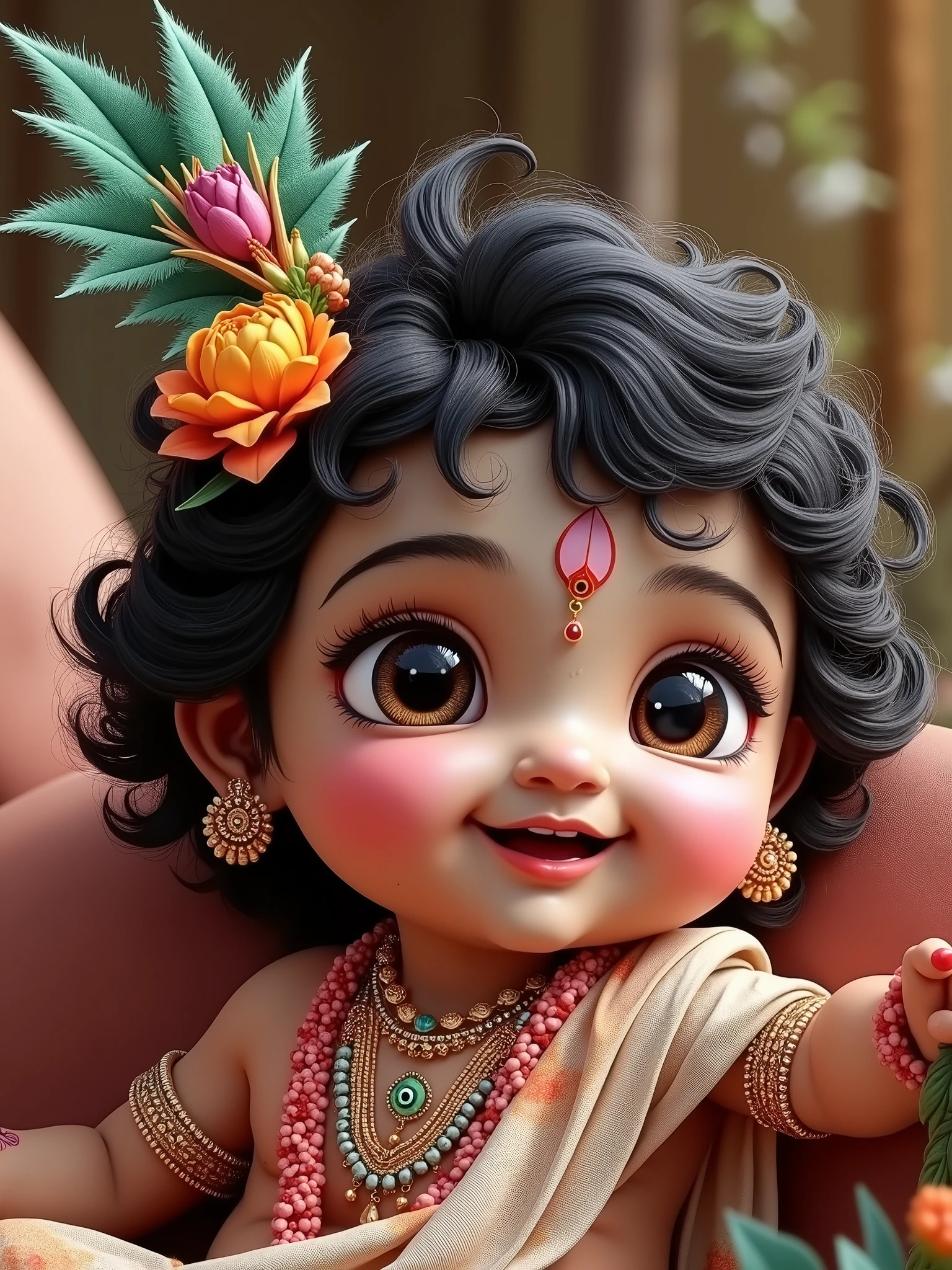 Generate images of cute Krishna as a child