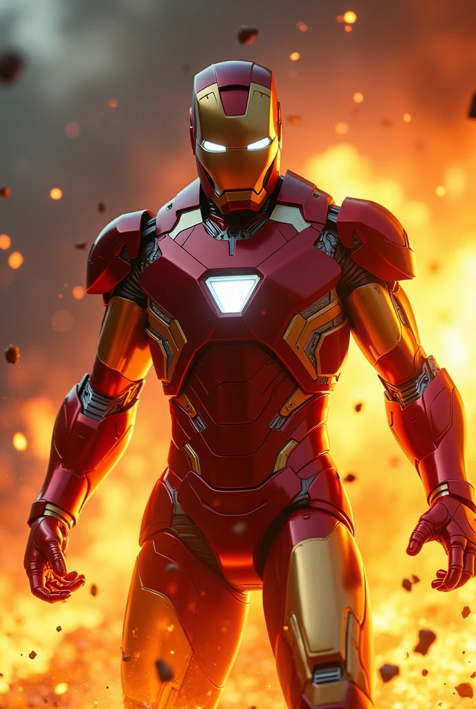 Iron-man shot break & that shot on fire, 8k resolution, 