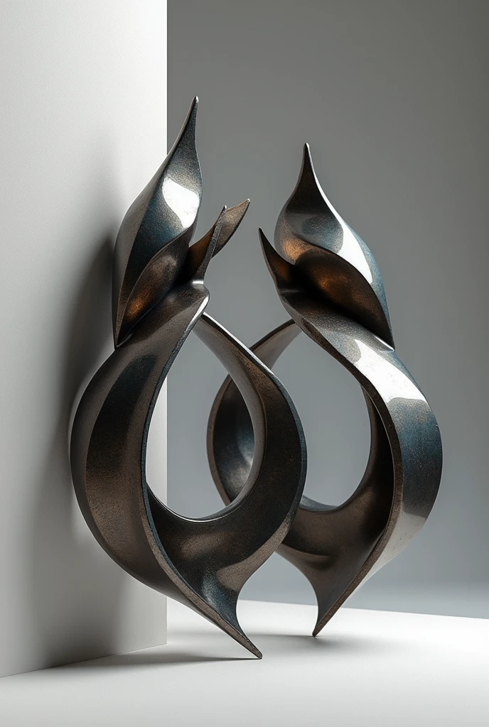 Large 3D twisted earrings that resemble modern sculptures