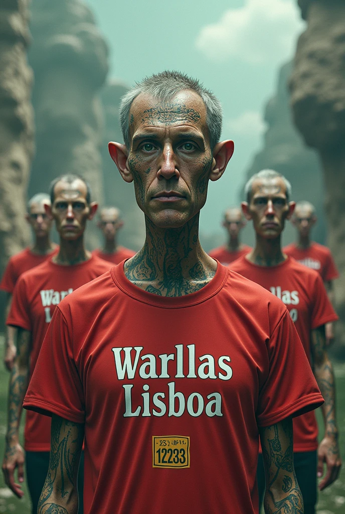 Multiply the number of people wearing the shirt with the name Warllas Lisboa and below the name the number 12123
